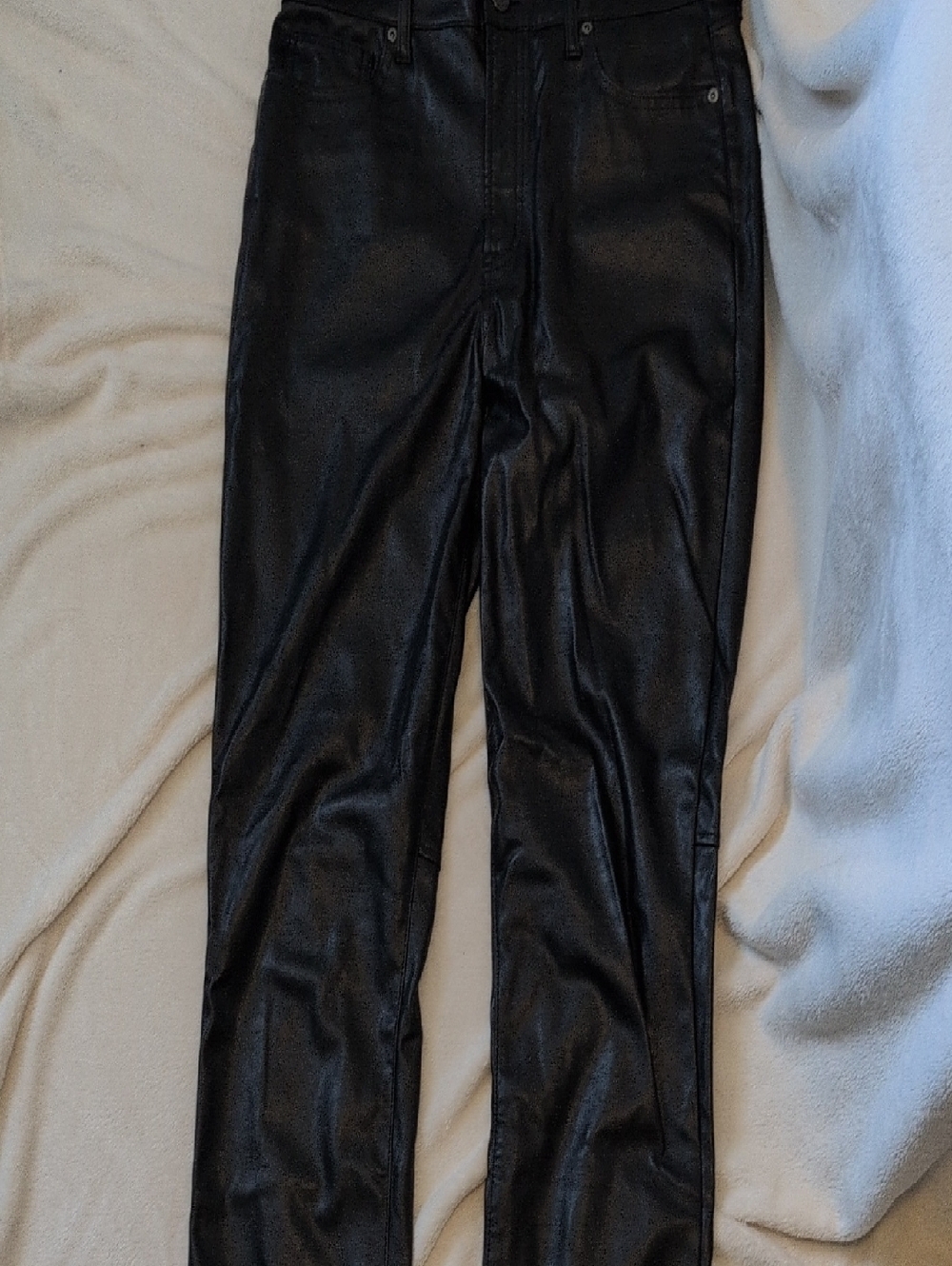 GAP Vintage Slim High-Rise Vegan Leather Pants in Black